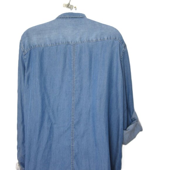 Ariat Women's Size 2X Blue Chambray Dress Button Western 100% Tencel - Picture 8 of 12